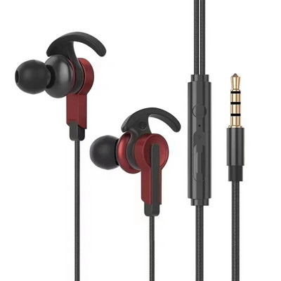 3.5mm  with Microphone In-Ear Headset Plug-in Game Mobile Game Earphone In-Ear Mobile Phone Computer Wired Headset Mic Volume
