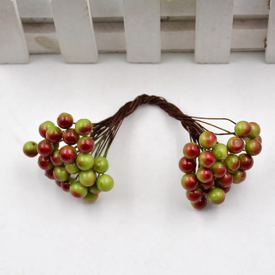 25 gab. 50 galviņas mākslīgo ziedu Ziemassvētku ogu baka kāzu dekorēšanai DIY Scrapbooking Dekoratīvs vainags Viltus ziedi