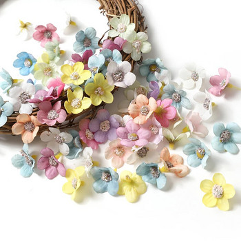 50/100τμχ 2cm μαργαρίτα τεχνητά λουλούδια Κεφάλι Μικρό μεταξωτό πολύχρωμο ψεύτικο λουλούδι στέμμα για στεφάνι DIY Craft Στολισμός Γάμου σπιτιού
