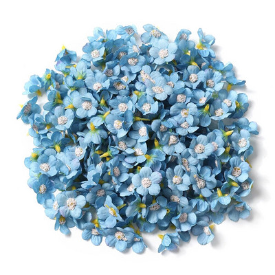 50/100 db 2 cm-es százszorszép művirág fej kis selyem többszínű hamis virág korona koszorúhoz barkácsolás kézműves otthoni esküvői dekoráció