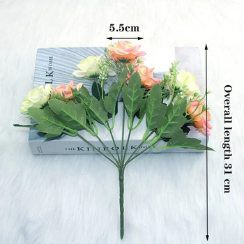 Hot sale προσομοίωση τριαντάφυλλο μπουκέτο προσομοίωσης 7 μεγάλα κεφάλια DIY ψεύτικα λουλούδια γάμος Χριστουγεννιάτικη διακόσμηση σπιτιού λουλούδια γραφείου για πάρτι