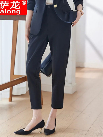 Yitimuceng Στερεά γυναικεία κοστούμια Σετ γραφείου 2023 Νέα μόδα μακρυμάνικο με μονό κουμπί Slim blazers Ψηλόμεσο παντελόνι με μολύβι