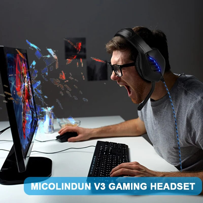 3,5 mm-es J1 Gaming Stereo Surround Sound Fejhallgató Vezetékes vezérlés Mark RGB Lighting Fejpántos Gaming Computer Fejhallgató