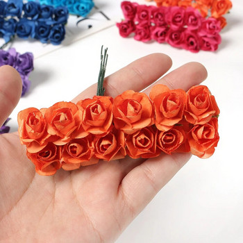 Μίνι τεχνητό τριαντάφυλλο μπουκέτο χαρτί ψεύτικα λουλούδια για διακόσμηση σπιτιού Στολισμός γάμου Χριστουγεννιάτικη Πρωτοχρονιά 2023 Στολίδια Αξεσουάρ
