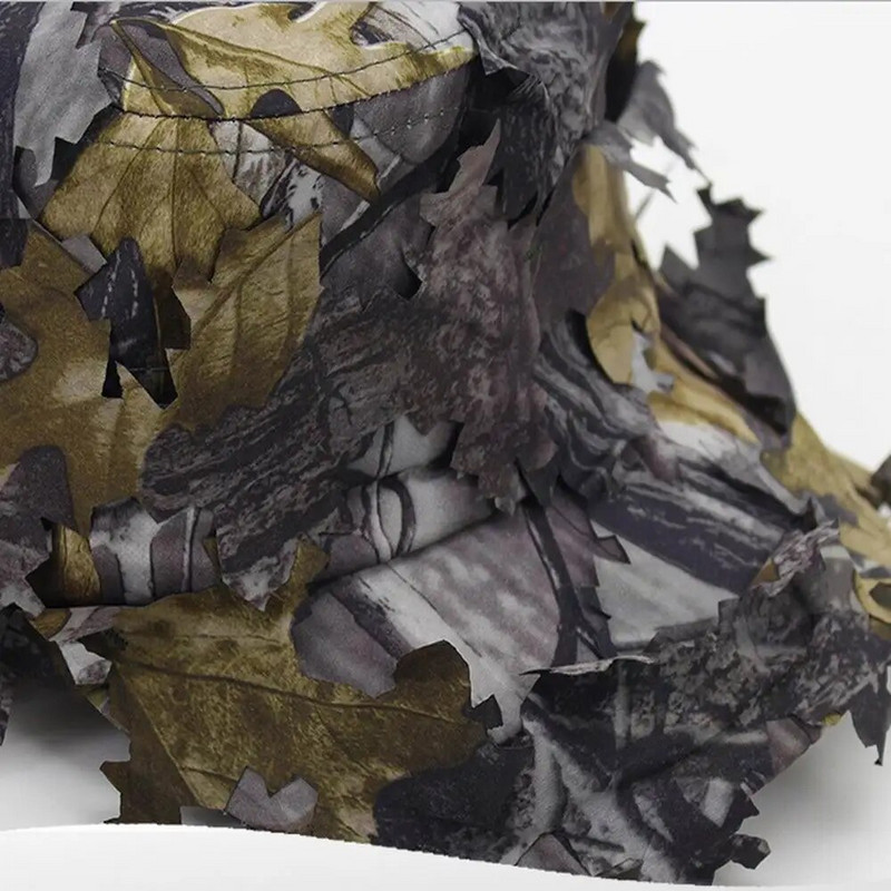 Kamuflažna vanjska taktička vojna kapa s 3D Bionic Leaf Army Camo Lovačka kapa Skriveni snajperski šešir iz džungle Kapa za zaštitu od sunca