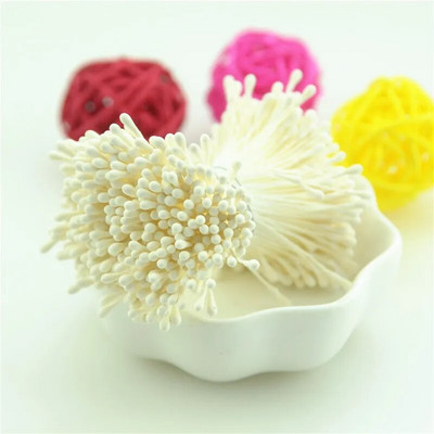 400 τμχ 1mm Retro Matte Double Heads Mini Flower Stamen Pistil Διακόσμηση γάμου DIY Fake Christmas Scrapbooking Gift box craft