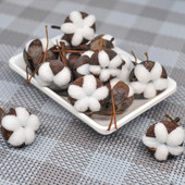 12 mesterséges kapok természetes szárított virág szimuláció pamut esküvői szoba húsvéti dekorációs kellékek barkács koszorú csokor díszdobozban