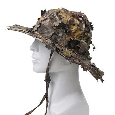 Тактическа камуфлажна ловна шапка Мъжка шапка за риболов на открито Sun Boonie Bucket Hat Ghillie Suits Airsoft Военни аксесоари 58-60cm