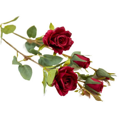 YO CHO Umjetno svileno ružino cvijeće Visokokvalitetno lažno cvijeće Duga grana 5 glavica Vjenčano cvijeće Valentinovo Dekoracija doma