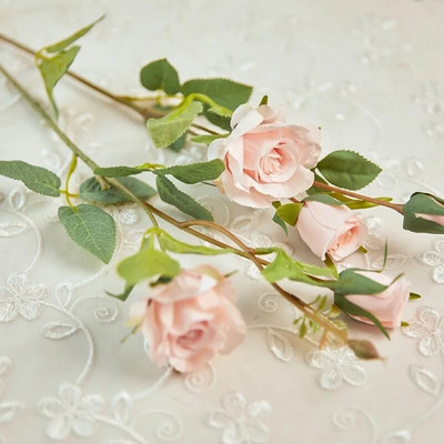 YO CHO Umjetno svileno ružino cvijeće Visokokvalitetno lažno cvijeće Duga grana 5 glavica Vjenčano cvijeće Valentinovo Dekoracija doma