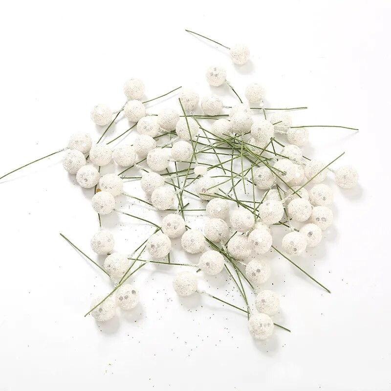 50/100kom/lot Umjetno cvijeće bobičastog voća za uređenje doma Božićno drvce Dekoracija Božićne zabave Poklon kutija za torte Ukrasi Dodaci