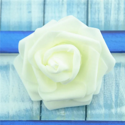 50 komada 6 cm umjetne PE pjene bijelih ruža cvijeće za kućnu dekoraciju vjenčanja DIY spomenar ručno izrađene lažne cvjetne glavice