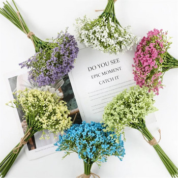 12τμχ Λευκά Τεχνητά Λουλούδια Γυψόφιλα Γαμήλια νυφικά λουλουδάτα μπουκέτα Baby Breath Fake Flower Διακόσμηση σπιτιού για τραπέζι βάζο