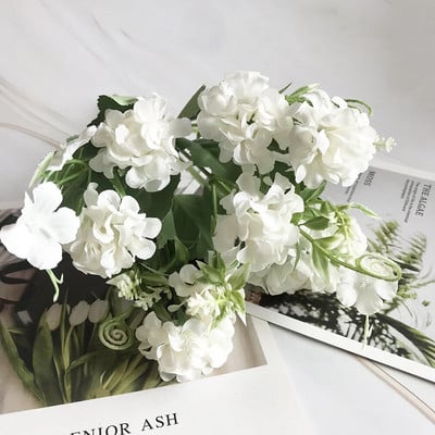 1 buket bijelog umjetnog cvijeća božur čajna ruža jesen svileno lažno cvijeće za DIY dnevni boravak kućni vrt vjenčani ukras