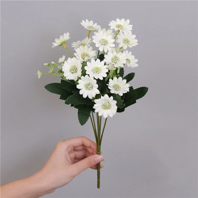 1 buket bijelog umjetnog cvijeća božur čajna ruža jesen svileno lažno cvijeće za DIY dnevni boravak kućni vrt vjenčani ukras