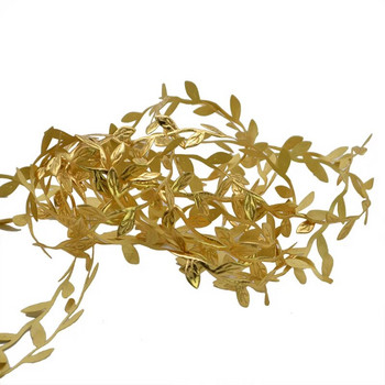 10 метра златни листа от лоза, изкуствени копринени листа, ръчно изработени скрапбукинг занаяти, венец, декор за сватбено парти, фалшив гирлянд от ратан от цветя