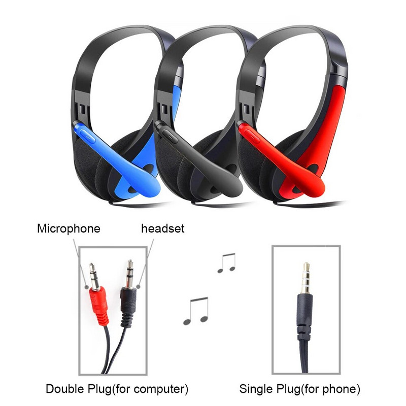 3,5 mm stereo gaming slušalice s dvostrukom/jednostrukom utičnicom, slušalice, slušalice, mikrofoni za poništavanje buke, slušalice za računalo, telefon