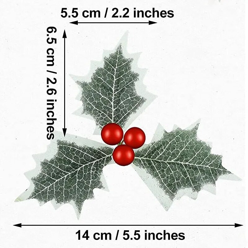 Novo božićno lišće božikovine Umjetne crvene bobice DIY Božićni vijenac Dekoracija za kućnu zabavu Božićno drvce Novogodišnji darovi Dekoracija