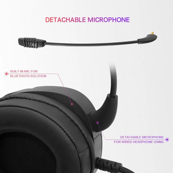 Безжични слушалки Bluetooth слушалки със сваляща се жица с микрофон Бас Стерео слушалки за игри за PS4 PS5 Xbox Switch Game Компютър
