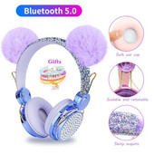 Slatka djevojka, dječje slušalice s mikrofonom, blue-tooth 5.0, stereo glazbene slušalice, računalo, mobilni telefon, slušalice, dječji darovi, fone