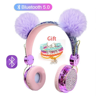 Slatka djevojka, dječje slušalice s mikrofonom, blue-tooth 5.0, stereo glazbene slušalice, računalo, mobilni telefon, slušalice, dječji darovi, fone