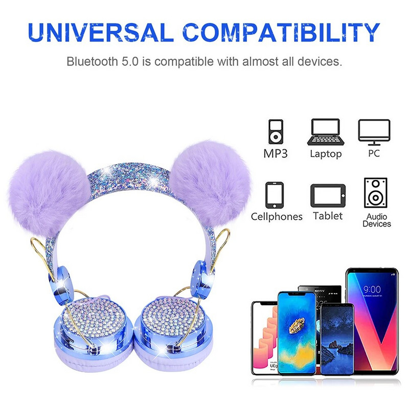 Slatka djevojka, dječje slušalice s mikrofonom, blue-tooth 5.0, stereo glazbene slušalice, računalo, mobilni telefon, slušalice, dječji darovi, fone