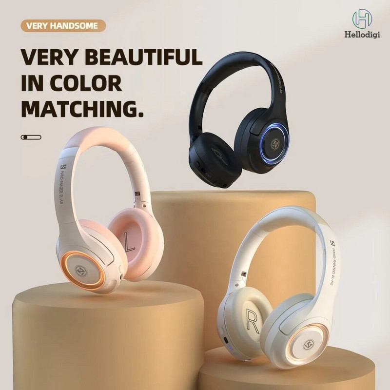 A8 Gaming bežične slušalice preko uha za PC računalne igre Bluetooth 5.2 Bass Stereo slušalice s mikrofonom LED svjetlo