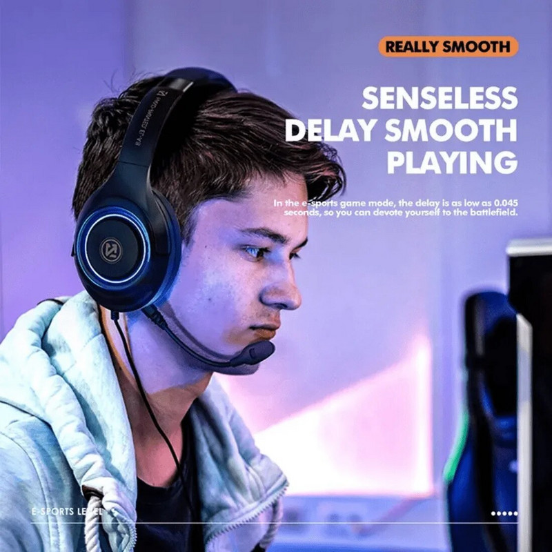 A8 Gaming bežične slušalice preko uha za PC računalne igre Bluetooth 5.2 Bass Stereo slušalice s mikrofonom LED svjetlo