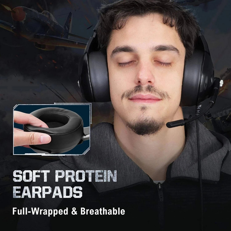 ONIKUMA K6 RGB Light Gaming USB fejhallgató Fizikai zajcsökkentés 7.1 Surround Compute Headset Fülhallgató Mikrofon PC PS4-hez