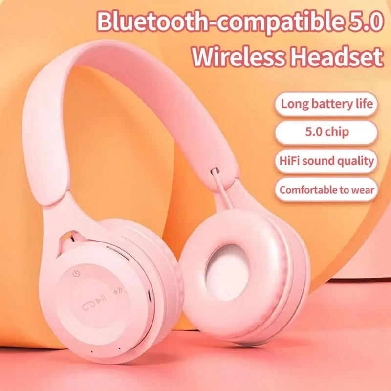 Slatke dječje slušalice u boji slatkiša, 3,5 mm bežične slušalice, koaksijalni produžni, elegantna traka za glavu s mikrofonom za računalo