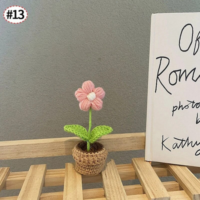 Heklano cvijeće Tuilp Daisy Umjetno cvijeće Ručno pleteni cvijet Domaći tkani cvijet Dekoracija kućne radne površine Poklon za Dan učitelja