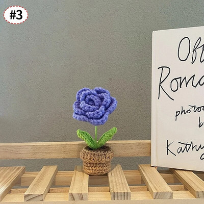 Heklano cvijeće Tuilp Daisy Umjetno cvijeće Ručno pleteni cvijet Domaći tkani cvijet Dekoracija kućne radne površine Poklon za Dan učitelja