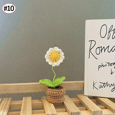 Heklano cvijeće Tuilp Daisy Umjetno cvijeće Ručno pleteni cvijet Domaći tkani cvijet Dekoracija kućne radne površine Poklon za Dan učitelja