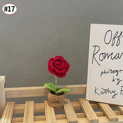 Heklano cvijeće Tuilp Daisy Umjetno cvijeće Ručno pleteni cvijet Domaći tkani cvijet Dekoracija kućne radne površine Poklon za Dan učitelja