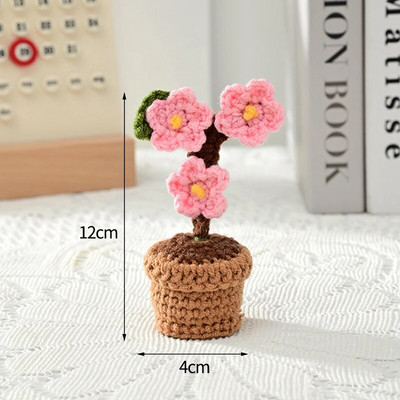 Heklano cvijeće Tuilp Daisy Umjetno cvijeće Ručno pleteni cvijet Domaći tkani cvijet Dekoracija kućne radne površine Poklon za Dan učitelja