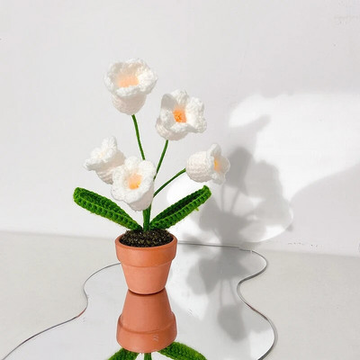 Heklano cvijeće Tuilp Daisy Umjetno cvijeće Ručno pleteni cvijet Domaći tkani cvijet Dekoracija kućne radne površine Poklon za Dan učitelja