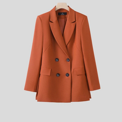 Dvodijelni ženski komplet odijela Jesen Zima Narančasti crni ženski prugasti sakoi s hlačama Uredski ženski formalni set poslovnih odijela