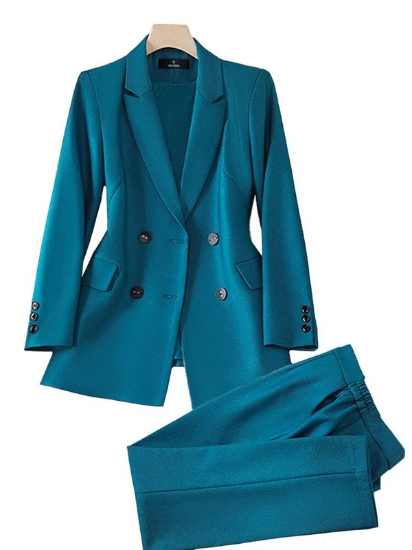 Dvodijelni ženski komplet odijela Jesen Zima Narančasti crni ženski prugasti sakoi s hlačama Uredski ženski formalni set poslovnih odijela