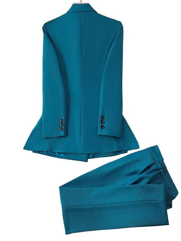 Dvodijelni ženski komplet odijela Jesen Zima Narančasti crni ženski prugasti sakoi s hlačama Uredski ženski formalni set poslovnih odijela