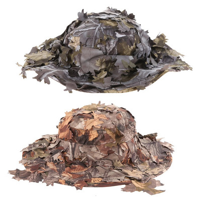 3D камуфлажни шапки за лов в джунглата от листа Sniper Военна тактическа пейнтболна еърсофт шапка Армейска широкопола шапка за къмпинг на открито за туризъм
