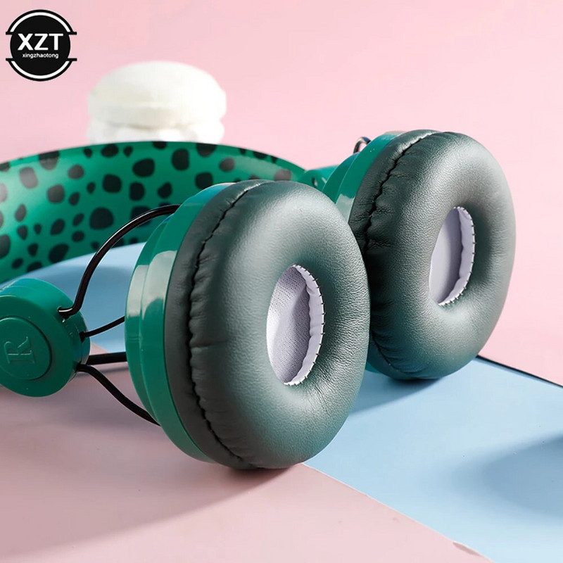 Dinosaur Žičane slušalice s mikrofonom Dječak Sin Glazba Stereo Slušalice Računalo Mobilni Telefon Igrač Laptop Slušalice Poklon za djecu