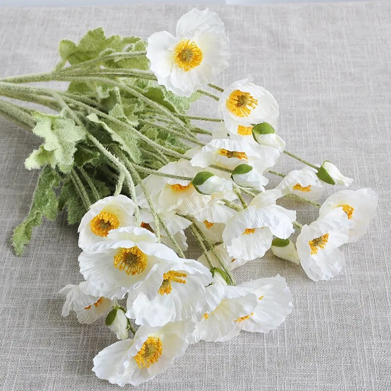1 kom Umjetni cvijet Svileni kukuruzni mak 53 cm Real Touch Lažna biljka za dekoraciju vjenčanja Cvijeće Kućni vrt Božićni ukras