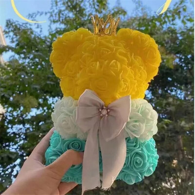 Umjetno cvijeće 25 cm Ruža Medvjed Djevojka Godišnjica Božić Valentinovo Rođendanski poklon za majku