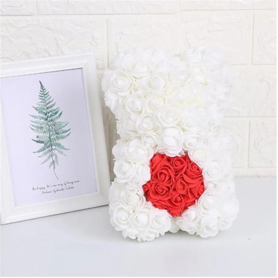 Umjetno cvijeće 25 cm Ruža Medvjed Djevojka Godišnjica Božić Valentinovo Rođendanski poklon za majku