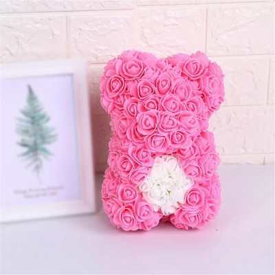 Umjetno cvijeće 25 cm Ruža Medvjed Djevojka Godišnjica Božić Valentinovo Rođendanski poklon za majku