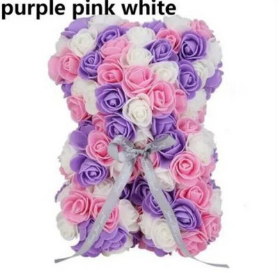 Umjetno cvijeće 25 cm Ruža Medvjed Djevojka Godišnjica Božić Valentinovo Rođendanski poklon za majku