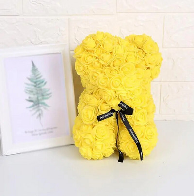 Umjetno cvijeće 25 cm Ruža Medvjed Djevojka Godišnjica Božić Valentinovo Rođendanski poklon za majku