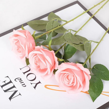 3-5 τμχ 10x51 εκ. Faux Rose Flower Silk Long Branch Bouquet Τραπέζι Γάμου Σπίτι Δωμάτιο Κεντρικό Αξεσουάρ στεφάνι ψεύτικο φυτό