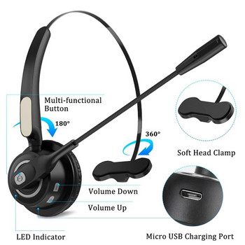 BH520 безжични слушалки шумопотискащи слушалки кол център Bluetooth съвместими слушалки вграден микрофон за компютър телефон десктоп