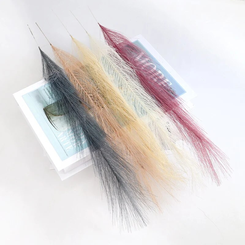 15 gab. Mākslīgo pampas zāles ziedu pušķis mājas kāzu dekorēšanai DIY ballīte Guļamistabas viltus augu ziedi vāzes dekors Niedres